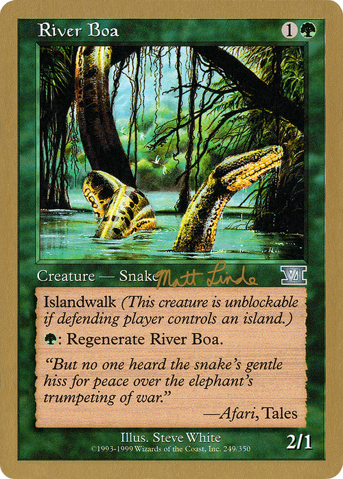 River Boa - 1999 Matt Linde (6ED) (WCD-) - World Championship Decks 1999
