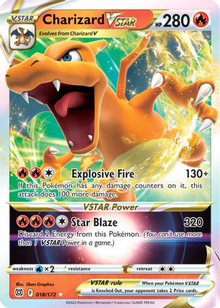 Charizard VSTAR 018  - Holofoil SWSH09 Brilliant Stars - Ultra Rare