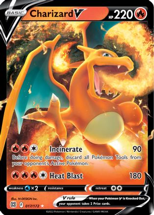 Charizard V 017  - Holofoil SWSH09 Brilliant Stars - Ultra Rare