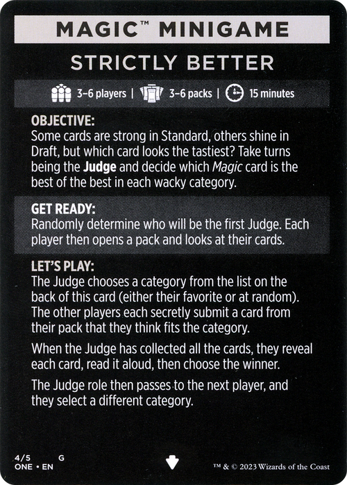 Strictly Better // Strictly Better (cont'd) (MONE-004) - Phyrexia: All Will Be One Minigames Foil