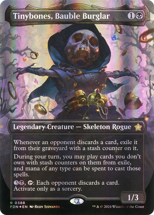 Tinybones, Bauble Burglar (Borderless) (Mana Foil) (FDN-388) - Foundations Foil