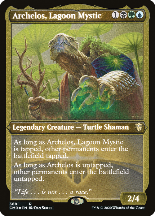 Archelos, Lagoon Mystic (Foil Etched) (CMR-588) - Commander Legends Etched Foil