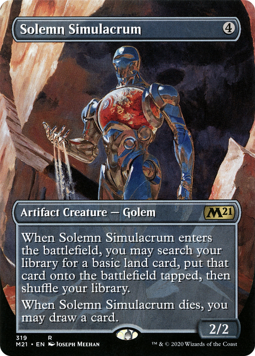 Solemn Simulacrum (Alternate Art) (M21-319) - Core Set 2021 (Borderless)