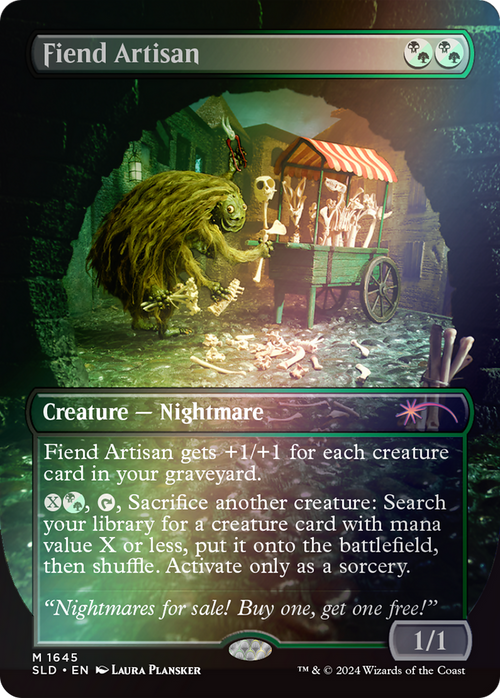 Fiend Artisan (Rainbow Foil) (SLD-1645) - Secret Lair Drop (Borderless) Foil