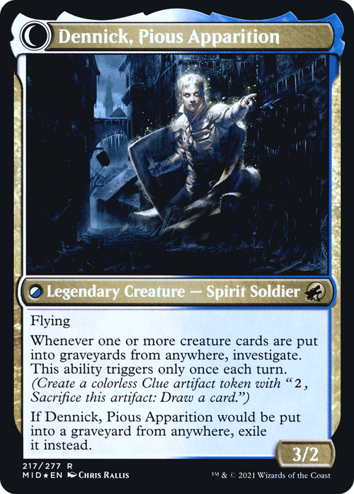 Dennick, Pious Apprentice (PRE-217S) - Innistrad: Midnight Hunt Promos: (Double Faced Transform) Foil