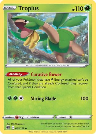 Tropius 005  SWSH09 Brilliant Stars - Uncommon