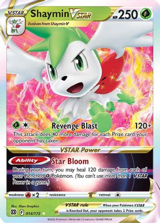 Shaymin VSTAR 014  - Holofoil SWSH09 Brilliant Stars - Ultra Rare