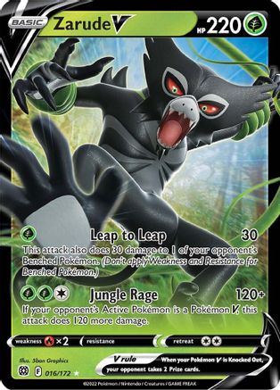 Zarude V 016  - Holofoil SWSH09 Brilliant Stars - Ultra Rare