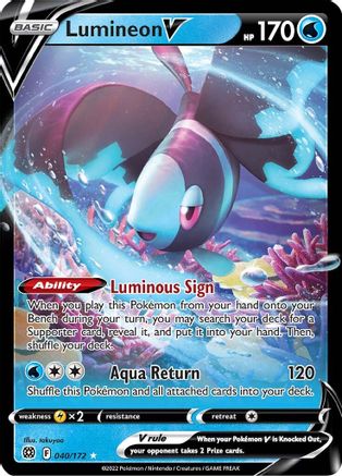 Lumineon V 040  - Holofoil SWSH09 Brilliant Stars - Ultra Rare