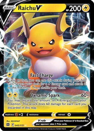 Raichu V 045  - Holofoil SWSH09 Brilliant Stars - Ultra Rare