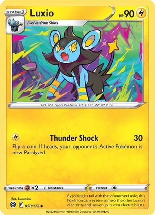 Luxio 050  - Reverse Holofoil SWSH09 Brilliant Stars - Uncommon
