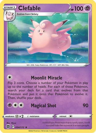 Clefable 054  SWSH09 Brilliant Stars - Rare