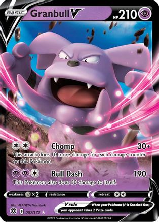 Granbull V 057  - Holofoil SWSH09 Brilliant Stars - Ultra Rare