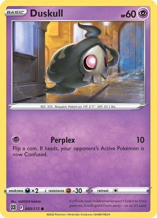 Duskull 060  - Reverse Holofoil SWSH09 Brilliant Stars - Common