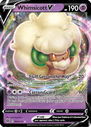Whimsicott V 064  - Holofoil SWSH09 Brilliant Stars - Ultra Rare