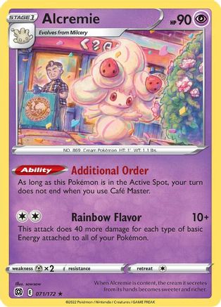 Alcremie 071  - Reverse Holofoil SWSH09 Brilliant Stars - Rare