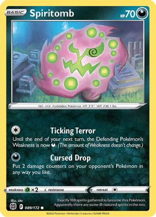 Spiritomb 089  - Reverse Holofoil SWSH09 Brilliant Stars - Common