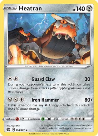 Heatran 100  - Reverse Holofoil SWSH09 Brilliant Stars - Rare