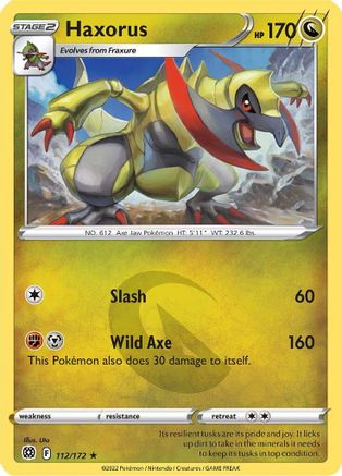 Haxorus 112  - Reverse Holofoil SWSH09 Brilliant Stars - Rare