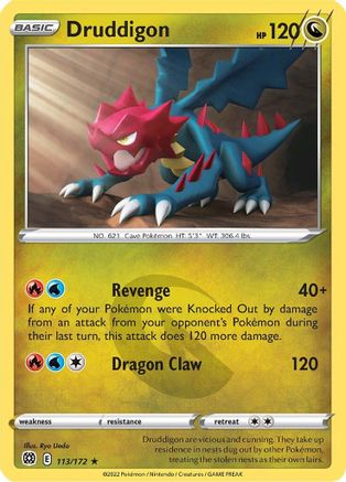 Druddigon 113  SWSH09 Brilliant Stars - Rare