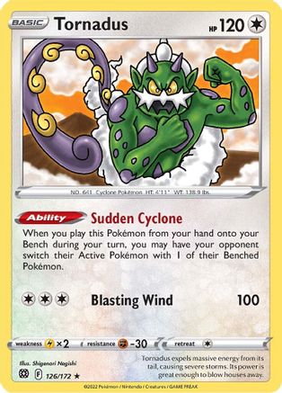 Tornadus 126  - Reverse Holofoil SWSH09 Brilliant Stars - Rare