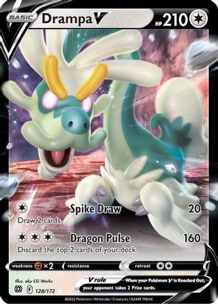 Drampa V 128  - Holofoil SWSH09 Brilliant Stars - Ultra Rare