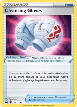 Cleansing Gloves 136  - Reverse Holofoil SWSH09 Brilliant Stars - Uncommon