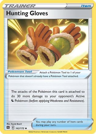 Hunting Gloves 142  - Reverse Holofoil SWSH09 Brilliant Stars - Uncommon