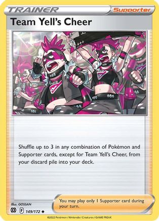 Team Yell's Cheer 149  - Reverse Holofoil SWSH09 Brilliant Stars - Uncommon