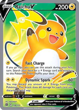 Raichu V (Full Art) 158  - Holofoil SWSH09 Brilliant Stars - Ultra Rare