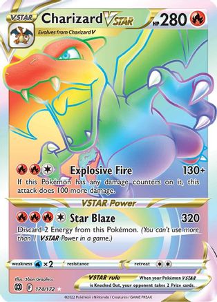 Charizard VSTAR (Secret) 174  - Holofoil SWSH09 Brilliant Stars - Secret Rare