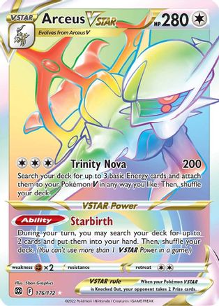 Arceus VSTAR (Secret) (176) (Secret)  176  - Holofoil SWSH09 Brilliant Stars - Secret Rare