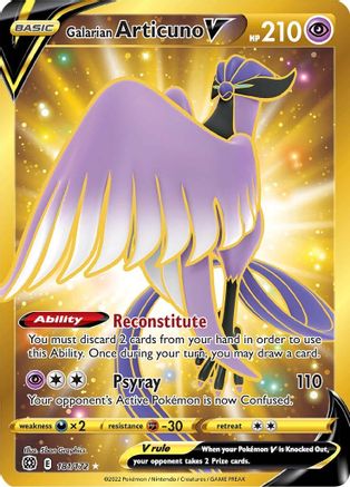 Galarian Articuno V (Secret) 181  - Holofoil SWSH09 Brilliant Stars - Secret Rare
