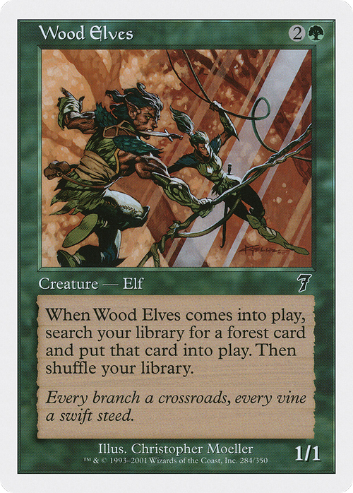 Wood Elves (7ED-284) - 7th Edition Foil