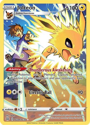 Jolteon TG04  - Holofoil SWSH09 Brilliant Stars Trainer Gallery - Ultra Rare