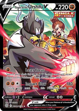 Single Strike Urshifu V TG18  - Holofoil SWSH09 Brilliant Stars Trainer Gallery - Ultra Rare