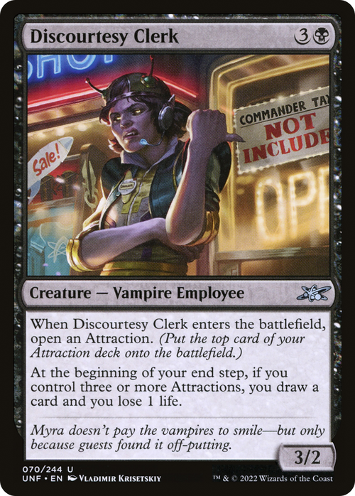 Discourtesy Clerk (UNF-070) - Unfinity Foil