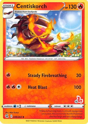 Centiskorch - 049/264 (#15 Cinderace Stamped)/264  Battle Academy 2022 - Promo