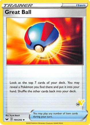Great Ball - 164/202 (#38 Pikachu Stamped)/202  Battle Academy 2022 - Promo