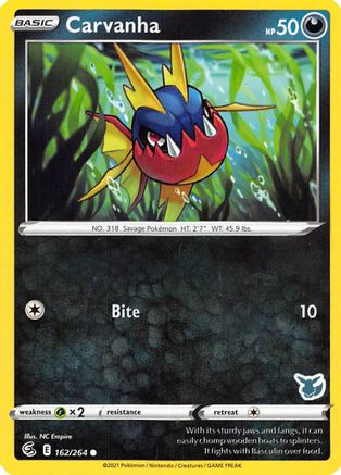 Carvanha (Eevee Stamped) 162/264  Battle Academy 2022 - Promo