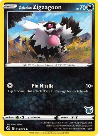 Galarian Zigzagoon (Eevee Stamped) 035/073  Battle Academy 2022 - Promo