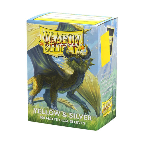 Dragon Shield Matte Dual Card Sleeves – Yellow & Silver