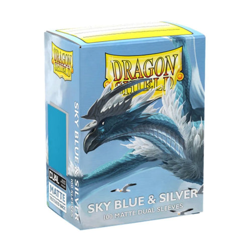 Dragon Shield Dual Matte Sleeves - Sky Blue & Silver