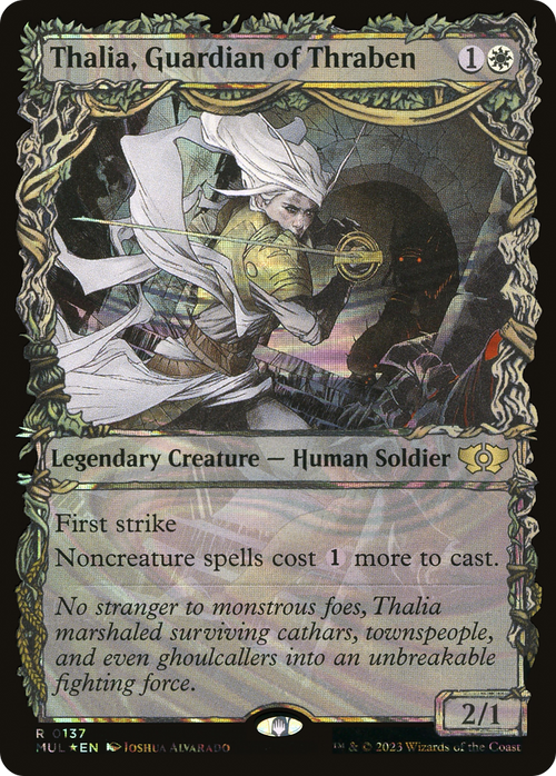 Thalia, Guardian of Thraben (Halo Foil) (MUL-137) - Multiverse Legends: (Showcase) Foil
