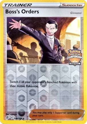 Boss's Orders - 154/192 (Regional Championships)/192  - Reverse Holofoil League & Championship Cards - Promo
