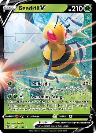 Beedrill V 001  - Holofoil SWSH10 Astral Radiance - Ultra Rare