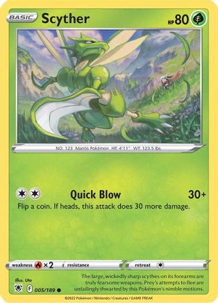 Scyther (005) (005) 005  - Reverse Holofoil SWSH10 Astral Radiance - Common