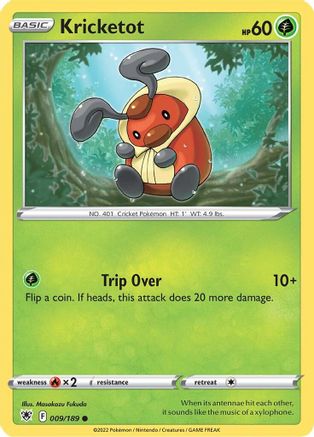 Kricketot 009  - Reverse Holofoil SWSH10 Astral Radiance - Common