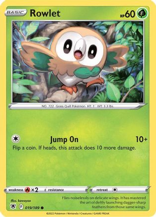 Rowlet 019  SWSH10 Astral Radiance - Common