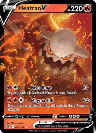 Heatran V 025  - Holofoil SWSH10 Astral Radiance - Ultra Rare